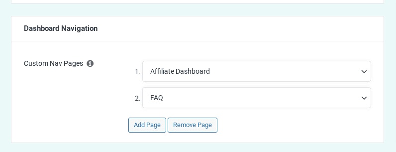 Easy Affiliate - add pages to the affiliate dashboard