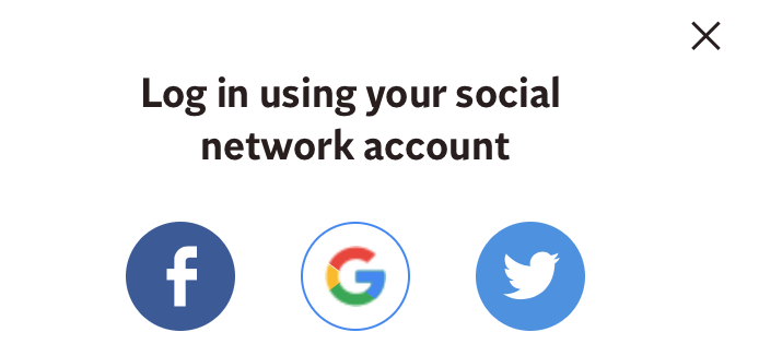 An example of a social login option on a website. 