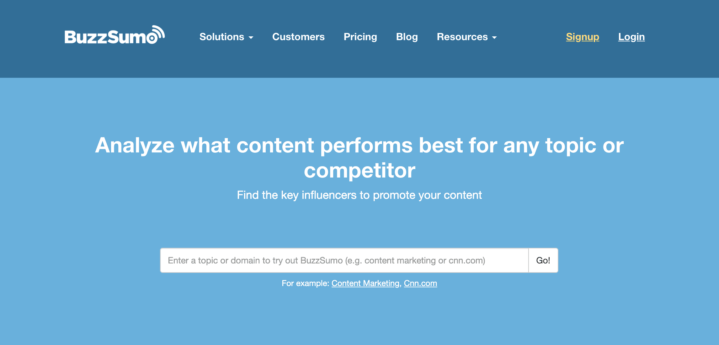 buzzsumo-audience | Easy Affiliate The BuzzSumo home page.