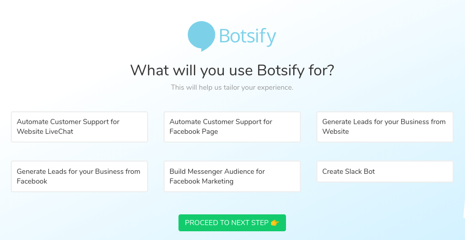 Botsify template options.