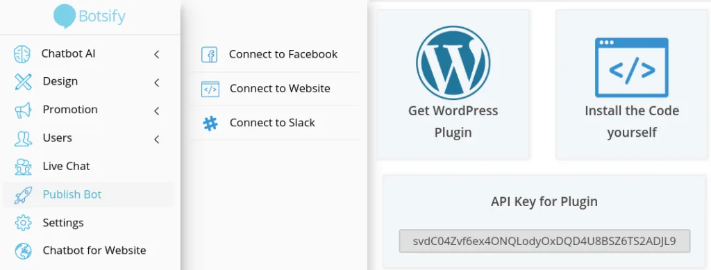botsify-publish-bot | Easy Affiliate Botsify publish bot settings.