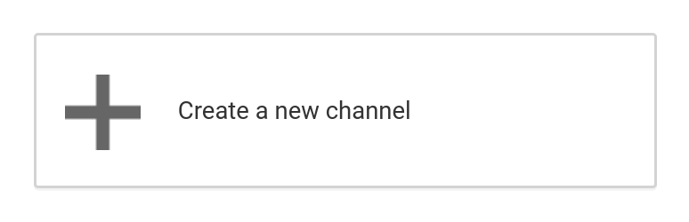 The button to create a new channel on YouTube.