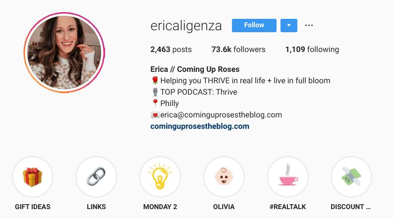 Instagram affiliate marketing - an Instagram influencer account.