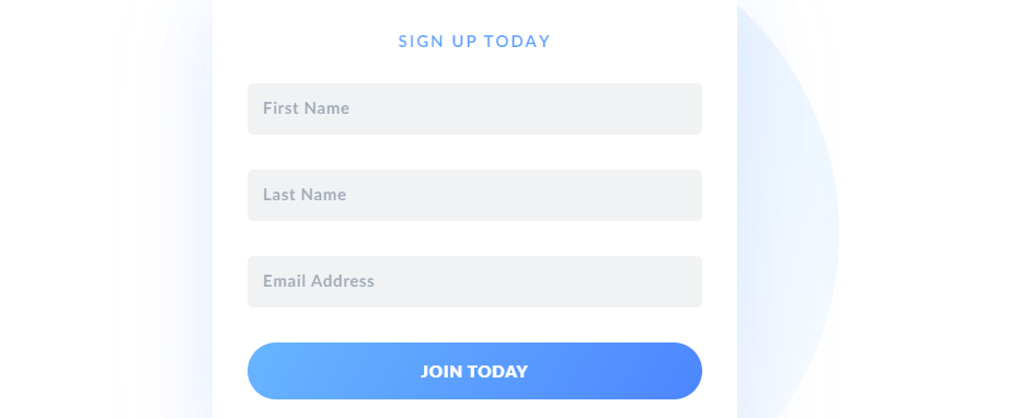 An email signup form.