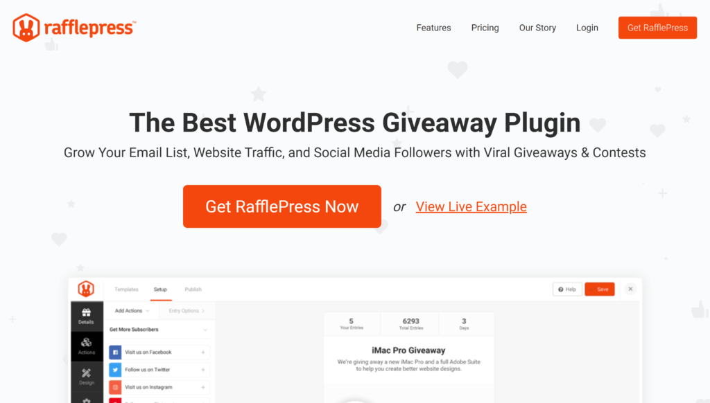 Rafflepress homepage