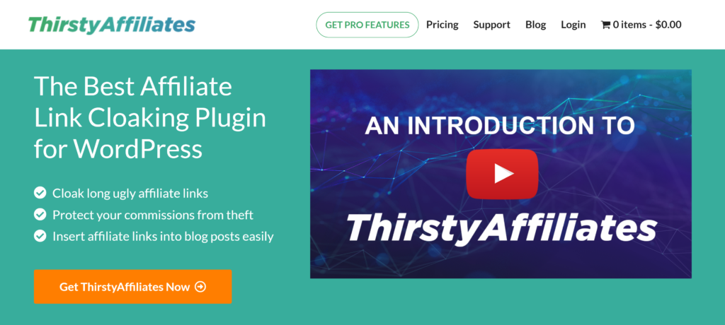 Das ThirstyAffiliates-Plugin.