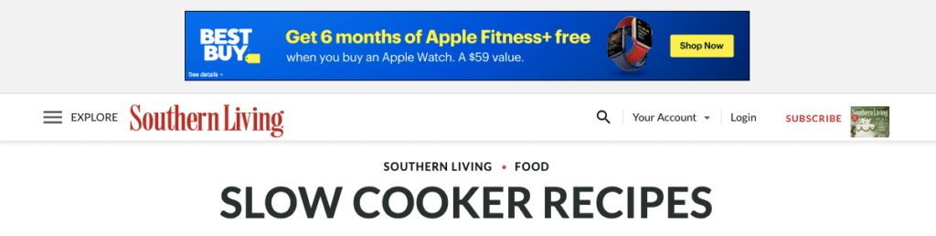 A Best Buy banner ad displayed across top of a web page. 