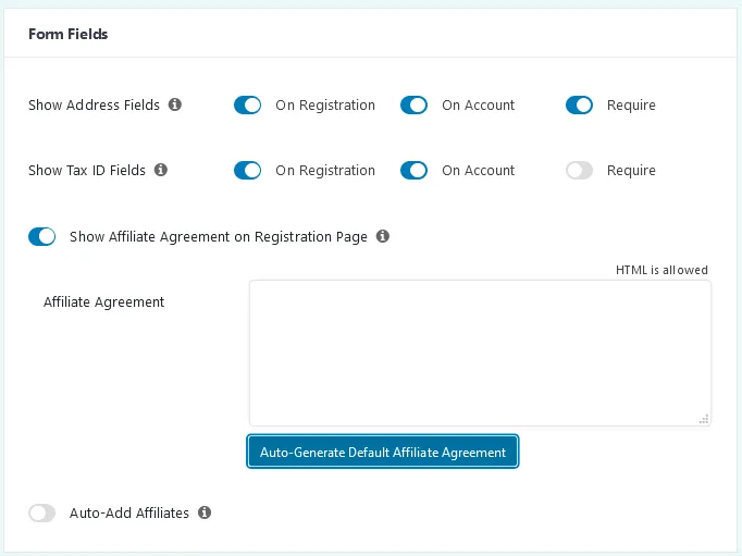 Configuración sencilla de los campos del formulario de afiliación