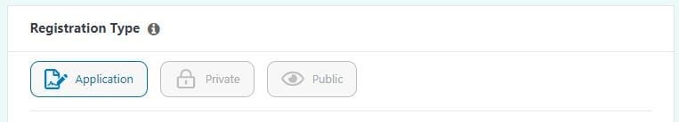 Set registration type to 'Application'