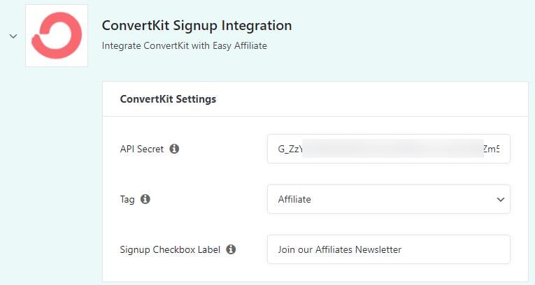 Set up the Convertkit integration in Easy Affiliate