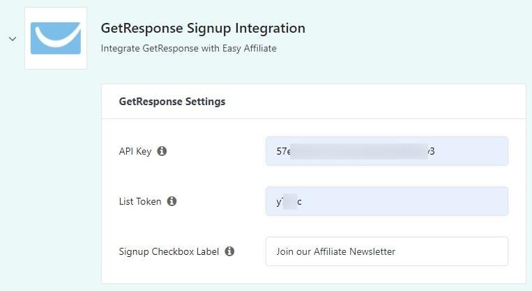 Easy Affiliate GetResponce Integration setup 
