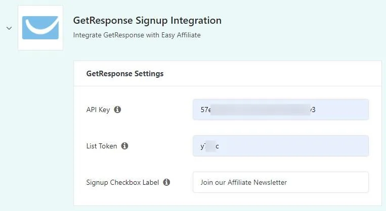 ea_getrsponse | Easy Affiliate Easy Affiliate GetResponce Integration setup