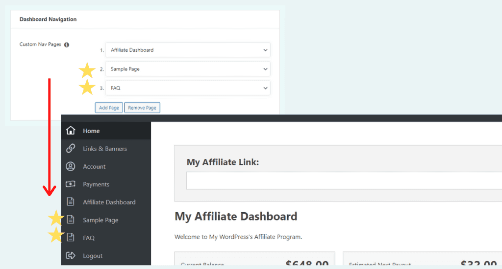 Hinzufügen von Navigationsseiten zum Partner-Dashboard 