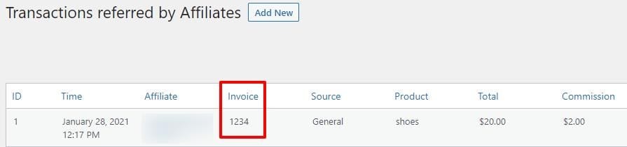 Transaction ID in Easy Affiliate