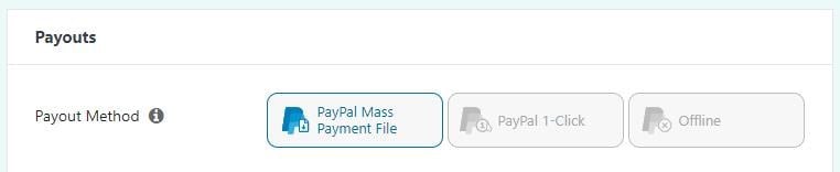 PayPal Mass Payment File button in Easy Affiliate