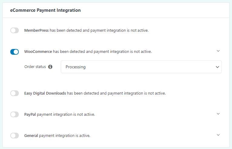 Easy Affiliate WooCommerce Integration payment option 