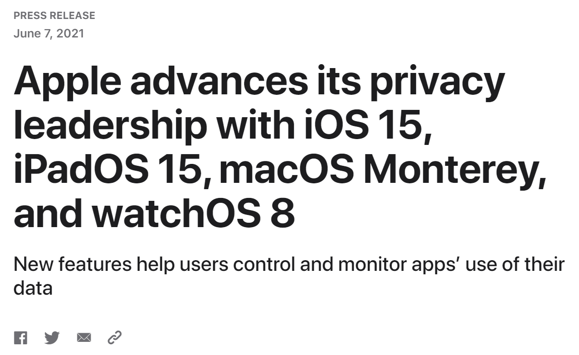 Um comunicado de imprensa da Apple discutindo a importância da segurança. 