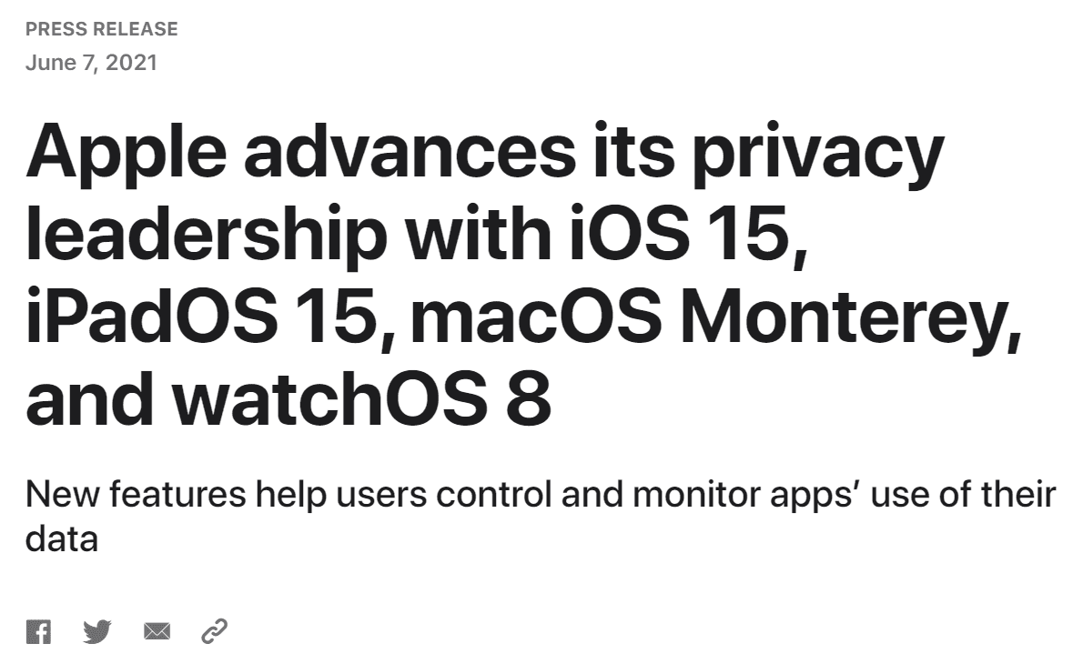 Comunicado de prensa de Apple sobre la importancia de la seguridad. 