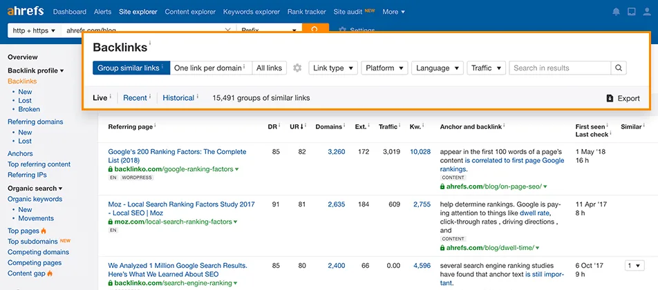 ahrefs-backlink-checker | Easy Affiliate Ahrefs backlink report