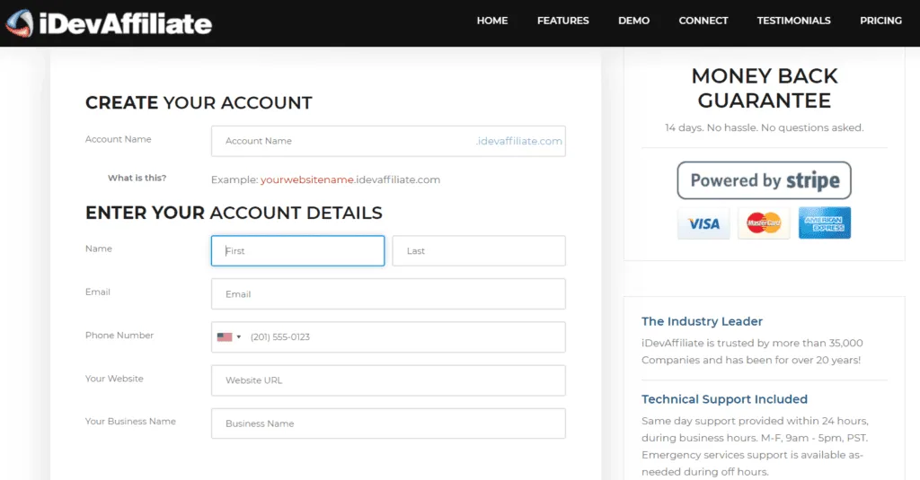 idevaffiliate-signup-page-1 | Easy Affiliate La page d'inscription à iDevAffiliate