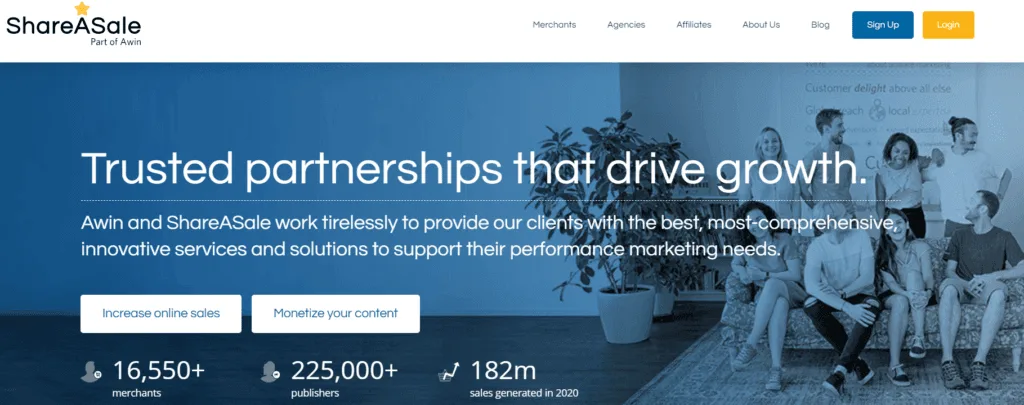 shareasale-homepage | Easy Affiliate The ShareASale homepage