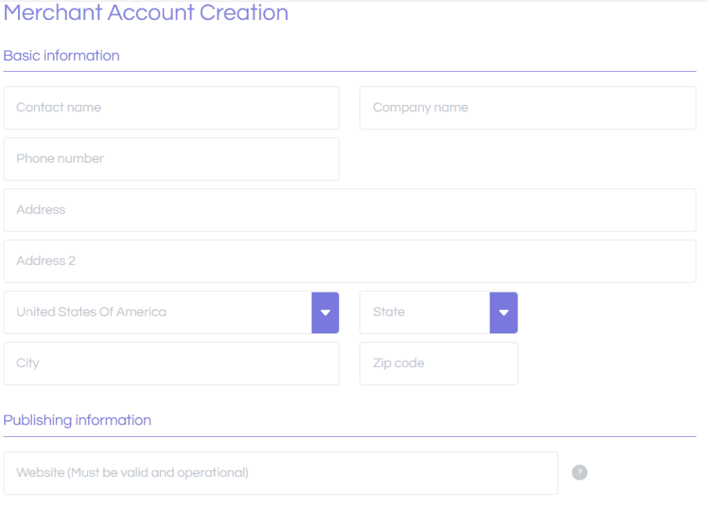 ShareASale sign-up form