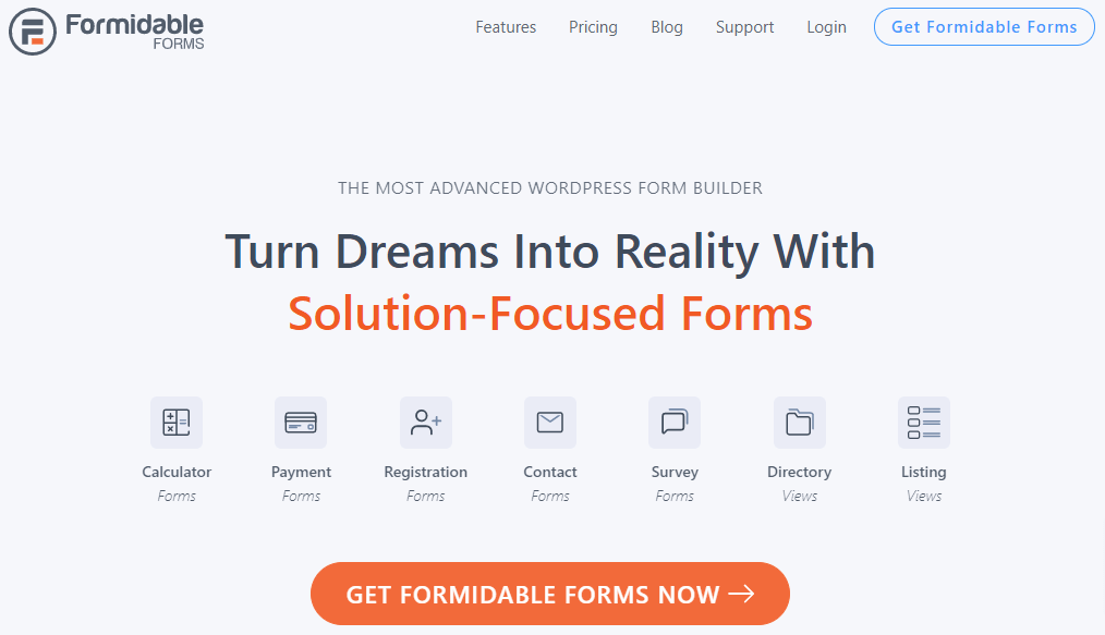 Formidable Forms homepage 