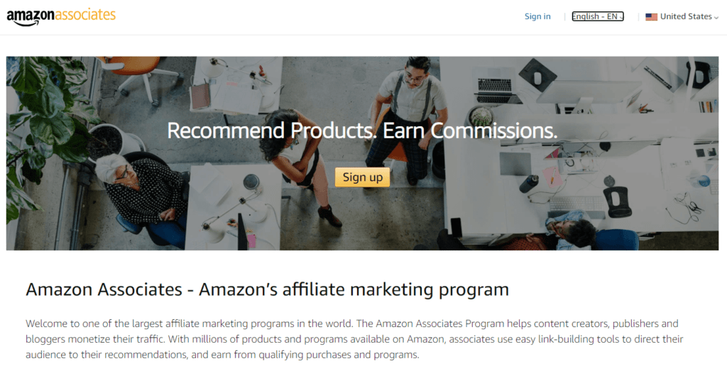 A rede de afiliados da Amazon Associates