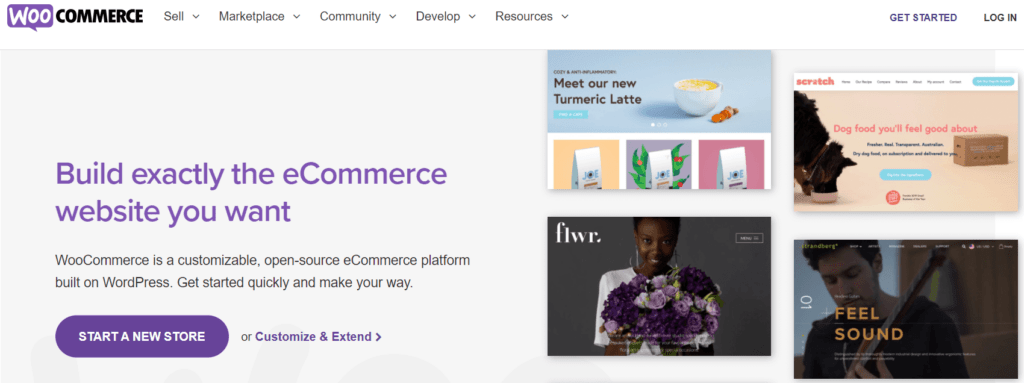 A página inicial do WooCommerce