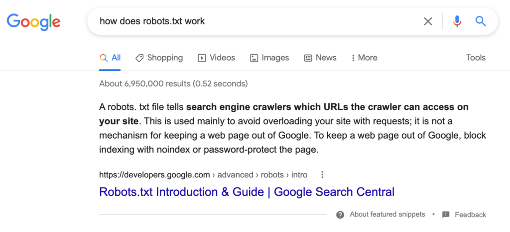 A featured snippet.