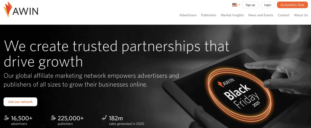 AWIN-homepage | Easy Affiliate AWIN homepage - CJ Affiliate vs AWIN vs Easy Affiliate