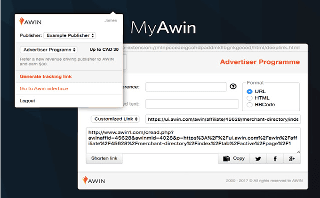 Extensión MyAwin para Google Chrome de AWIN.