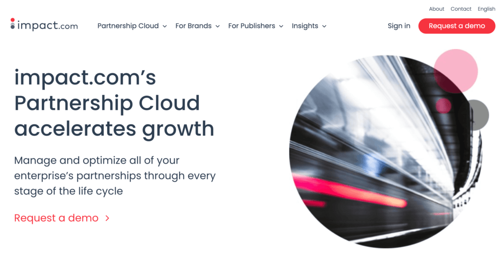 The Impact Partnership Cloud homepage.