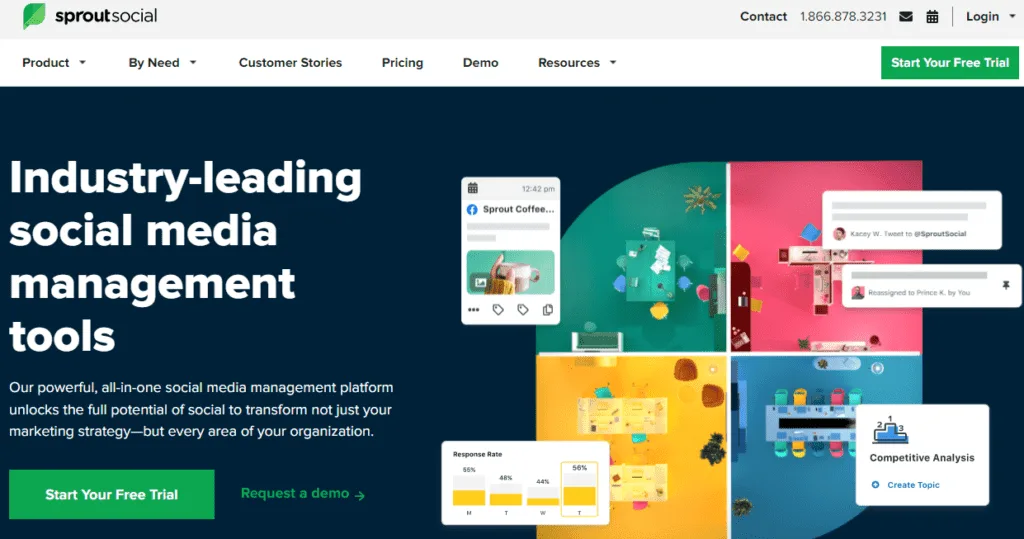 Página de inicio de SproutSocial