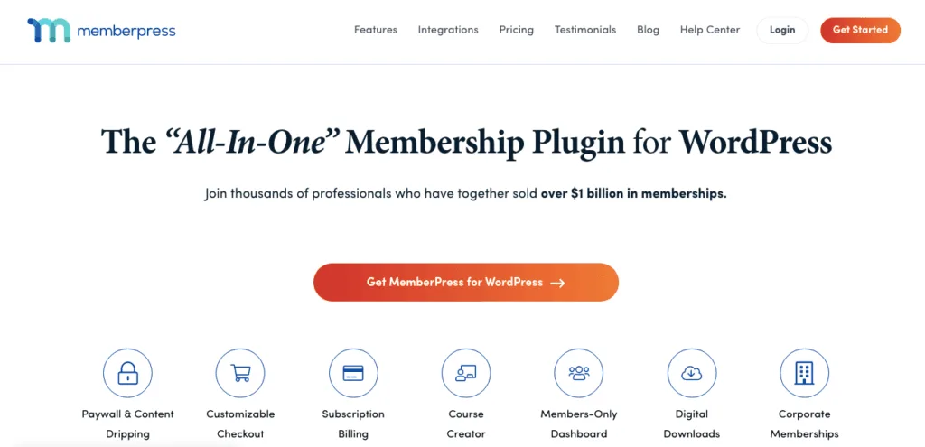 MemberPress-Website | Easy Affiliate Página inicial do MemberPress