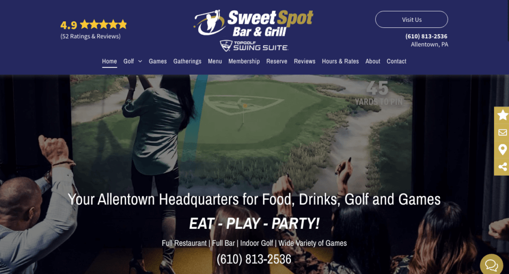 Sweet Spot - an example of an  Amusement Business Online