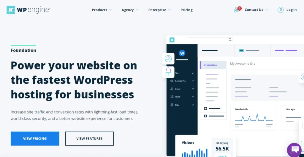 WP-Engine | Easy Affiliate Página inicial do WP Engine