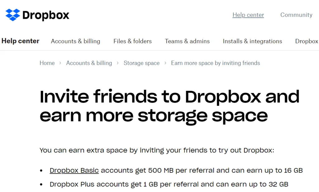 dropbox-referral | Easy Affiliate Dropbox referral marketing.