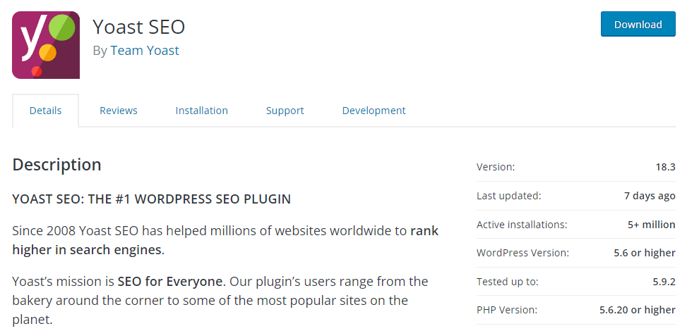 The Yoast SEO WordPress plugin.