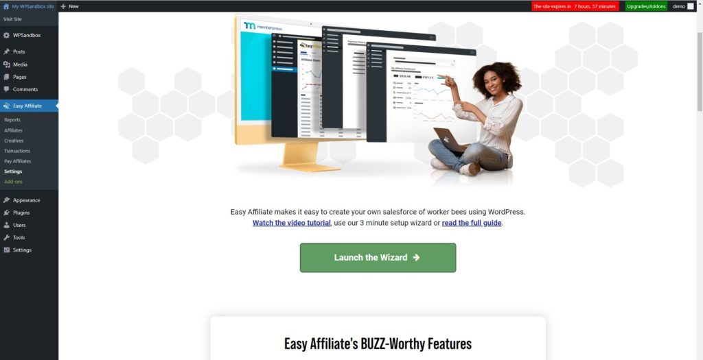 Configuring easy affiliate for an online course business