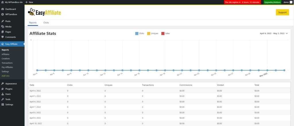 final-screenshot | Easy Affiliate Easy Affiliate dashboard