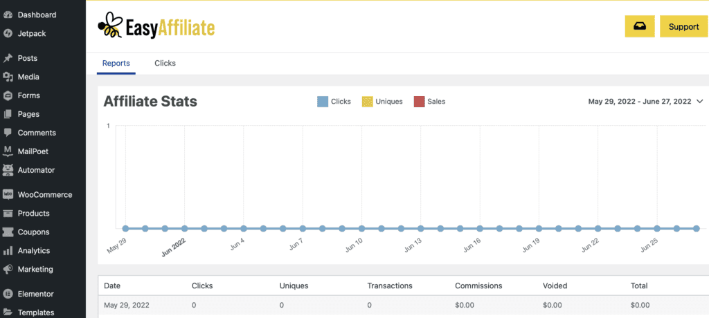 Einfaches Affiliate-Dashboard