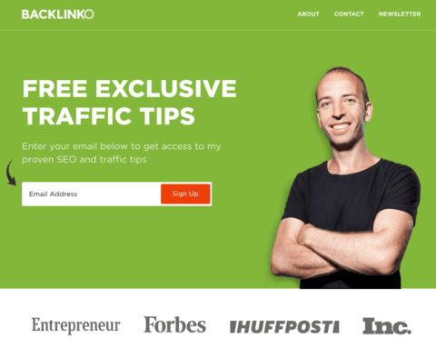 Backlinko-email-sign-up-example | Easy Affiliate Free offer example offered by Backlinko