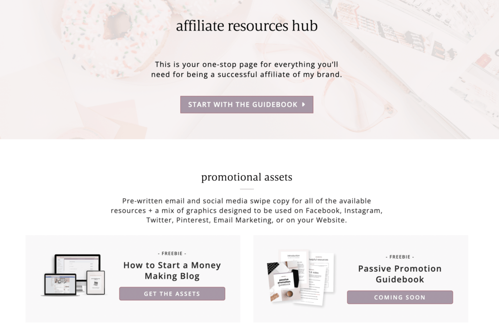 Affiliate resource hub