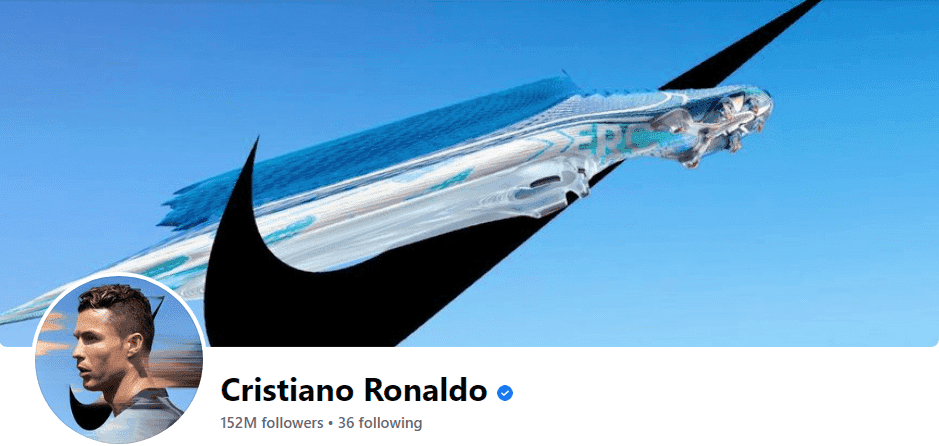 Cristiano Ronaldo 152 millions de followers