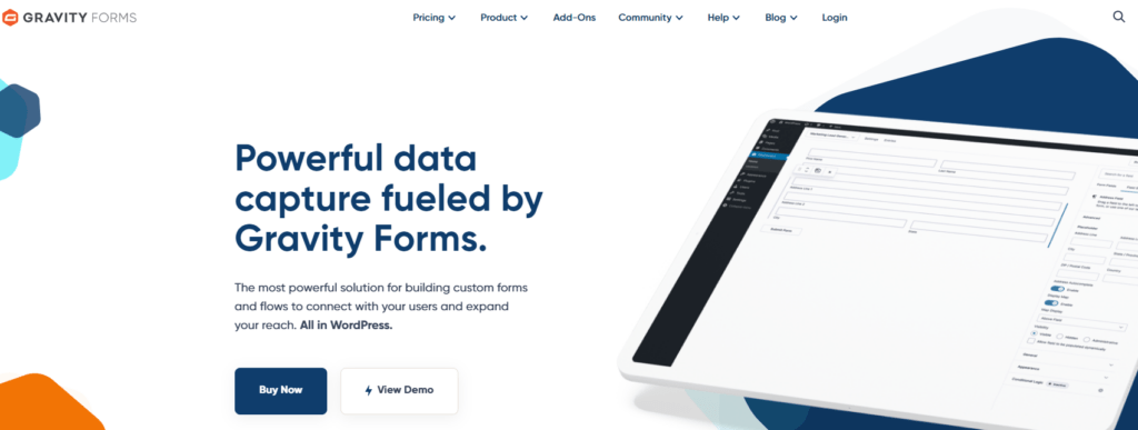 Gravity Forms homepage
