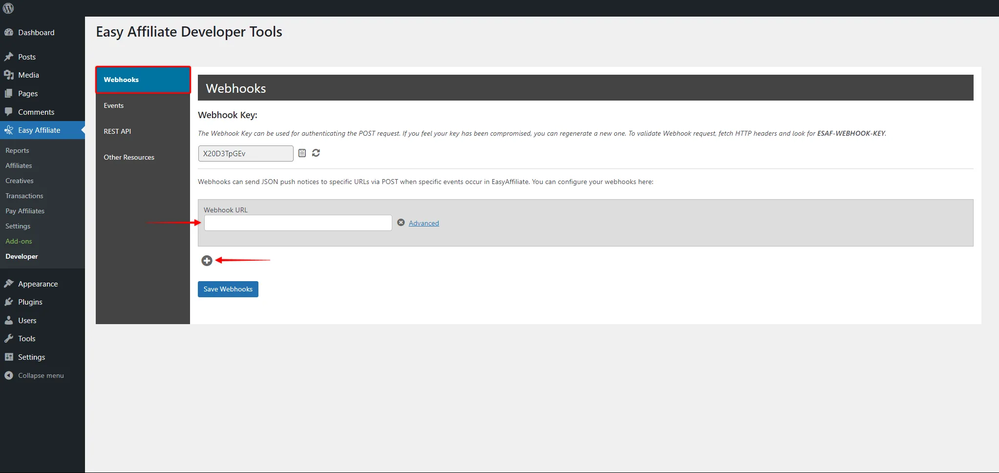 ea-dev-webhooks | Easy Affiliate Easy Affiliate Developer Tools - Webhooks