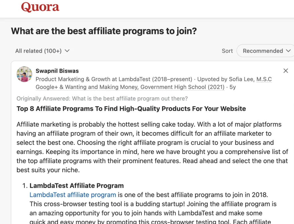 What are the best affiliate programs to join_ - Quora | Easy Affiliate